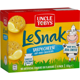 Photo of Uncle Tobys Le Snak Tasty Cheese Dip And Crackers 6 Pack 132g