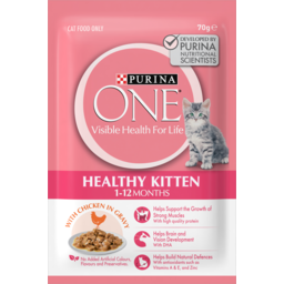Photo of Purina One Kitten with Chicken in Gravy Cat Food Pouch 70gm