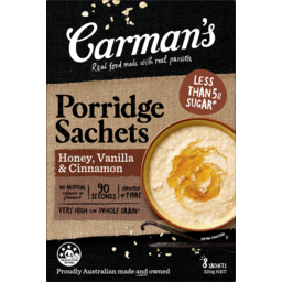 Photo of Carmans Honey Vanilla & Cinnamon Porridge Sachets 8 Pack 320g