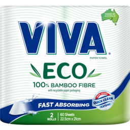 Photo of Viva Eco 100% Bamboo Fibre Paper Towel 60 Sheets 2 Pack
