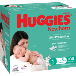 Photo of Nappies, Huggies Newborn for Boys & Girls Size 1 (up to 5kg) 108-pack