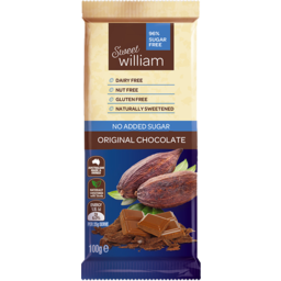 Photo of Sweet William No Added Sugar Naturally Sweetened Original Chocolate Block 100g