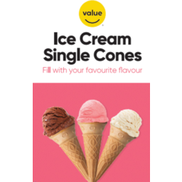 Photo of Value Ice Cream Single Cones 30 Pack