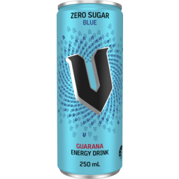 Photo of V Guarana Energy Drink Blue Sugar Free Can