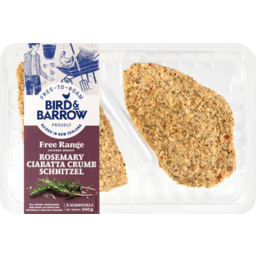 Photo of Bird & Barrow Free Range Chicken Schnitzel Rosemary Ciabatta Crumbed 2 Pack