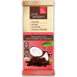 Photo of Sweet William Dairy Free Dark Chocolate With Cherry And Coconut