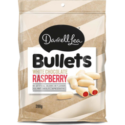 Photo of Darrell Lea Bullet Raspberry White Choc 180gm