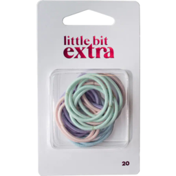 Photo of Little Bit Extra Hair Ties Elastic Small Thin Pastel 20 Pack