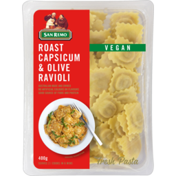 Photo of San Remo Vegan Roast Capsicum & Olive Ravioli 400g