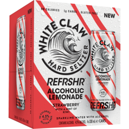 Photo of White Claw Hard Seltzer Refrshr Alcoholic Lemonade Strawberry Can 330ml