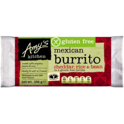Photo of Amy's Kitchen Cheddar, Bean & Rice Burrito Gluten Free 156g
