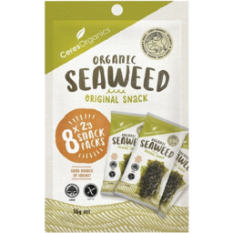 Photo of Ceres Organics Seaweed Snack Original 8 Pack 16g