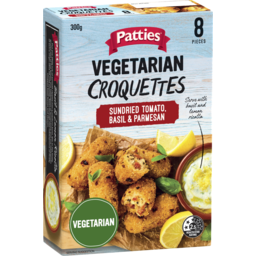 Photo of Patties Vegetarian Croquettes Sundried Tomato, Basil & Parmesan 8 Pack 300g