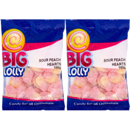 Photo of Big Lolly Sour Peach Heart 140g