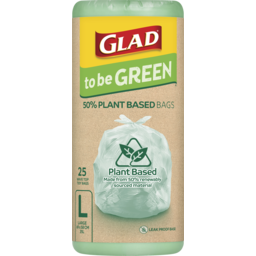 Photo of Glad To Be Green 50% Plant Based Bags Large 25 Pack 