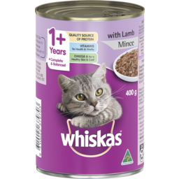 Photo of Whiskas Adult Wet Cat Food Lamb Mince 400g Can 400g