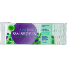 Photo of Swisspers Earth Kind 3in1 Cleanser Infused Pads - Aloe Vera & Vitamin E