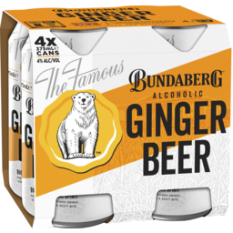 Photo of Bundaberg Rum Alcoholic Ginger Beer Can 375ml 4pk