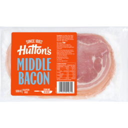 Photo of Hutton's Middle Bacon 500g