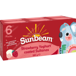 Photo of Sunbeam Strawberry Yoghurt Covered Sultanas 6x30g