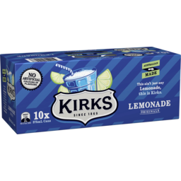 Photo of Kirks Lemonade Soft Drink 10 Pack 375ml