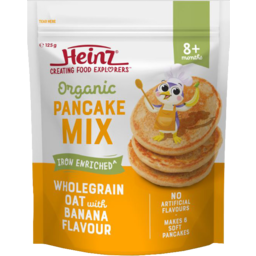 Photo of Heinz Organic Wholegrain Oat With Banana Flavour Pancake Mix 8+ Months 125g