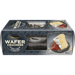 Photo of Ob Finest Wafer Crackers Activated Charcoal With Sesame Seeds 100g