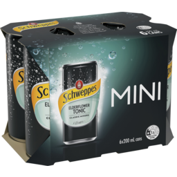 Photo of Schweppes Elderflower Tonic Water Classic Mixers Mini Cans Multipack