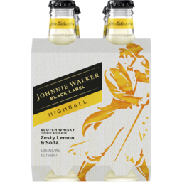 Photo of Johnnie Walker Highball Lemon & Soda 6.3% 275mll4 Pack 275ml