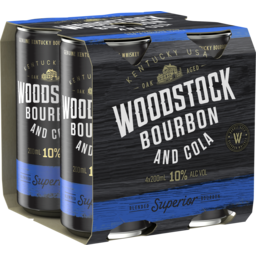 Photo of Woodstock Bourbon & Cola 10.0% Can 4x200ml