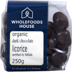 Photo of Wholefoods House Chocolate Coated Licorice Dark 250g