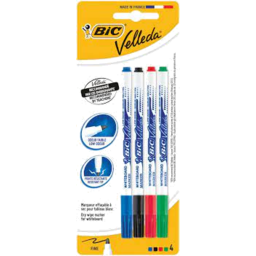 Photo of Bic Velleda Whiteboard Marker Thin Fine Assorted 4 Pack 