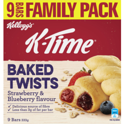 Photo of Kelloggs K-Time Baked Twists Strawberry & Blueberry Flavour 9 Pack 333g