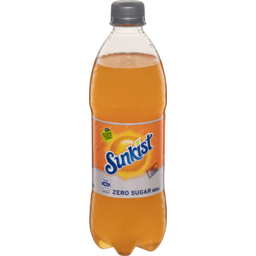Photo of Sunkist Zero Sugar Orange Soft Drink Bottle Sugar Free 600ml