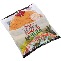 Photo of Romano's Crispy Pizza Bases Tomato & Herb 2 Pack Large 400g