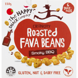Photo of The Happy Snack Company Kids Roasted Fava Beans Smoky BBQ 6 Pack 150g