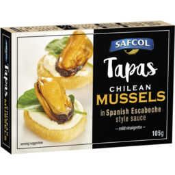 Photo of Safcol Mussels Chilean Escabeche 105g