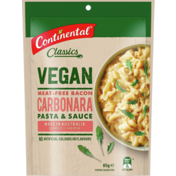 Photo of Continental Vegan Meat-Free Bacon Carbonara Pasta & Sauce Side Dishes