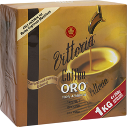 Photo of Vittoria Coffee Oro Ground Coffee 1kg 4x250g