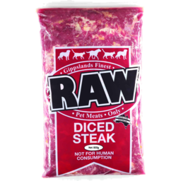 Photo of Raw Diced Steak Pet Food 800gm