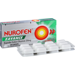 Photo of Nurofen Zavance Fast Pain Relief Caplets 256mg Ibuprofen 24 Pack 