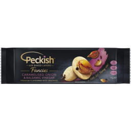 Photo of Peckish Fancies Premium Flavoured Rice Crackers Caramelised Onion & Balsamic Vinegar