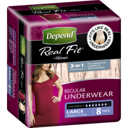 Photo of Depend Real Fit For Women Underwear Heavy Absorbency Large 8 Pack 