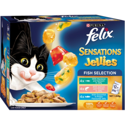 Photo of Purina Felix Sensations Jellies Fish Selection Pouches Multipack Cat Food