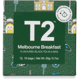 Photo of T2 Melbourne Breakfast Flavoured Black Tea Bag 10 Pack