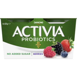 Photo of Danone Activia Probiotics Berries No Added Sugar Yoghurt 4x125g