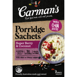 Photo of Carmans Super Berry & Coconut Porridge Sachets 8 Pack 320g