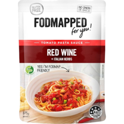 Photo of Fodmapped Red Wine & Italian Herbs Tomato Pasta Sauce 375g