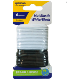 Photo of KORBOND HAT ELASTIC WHITE AND BLACK EACH