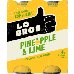 Photo of LO BROS Org Kombucha Pineapple & Lime 4x250ml